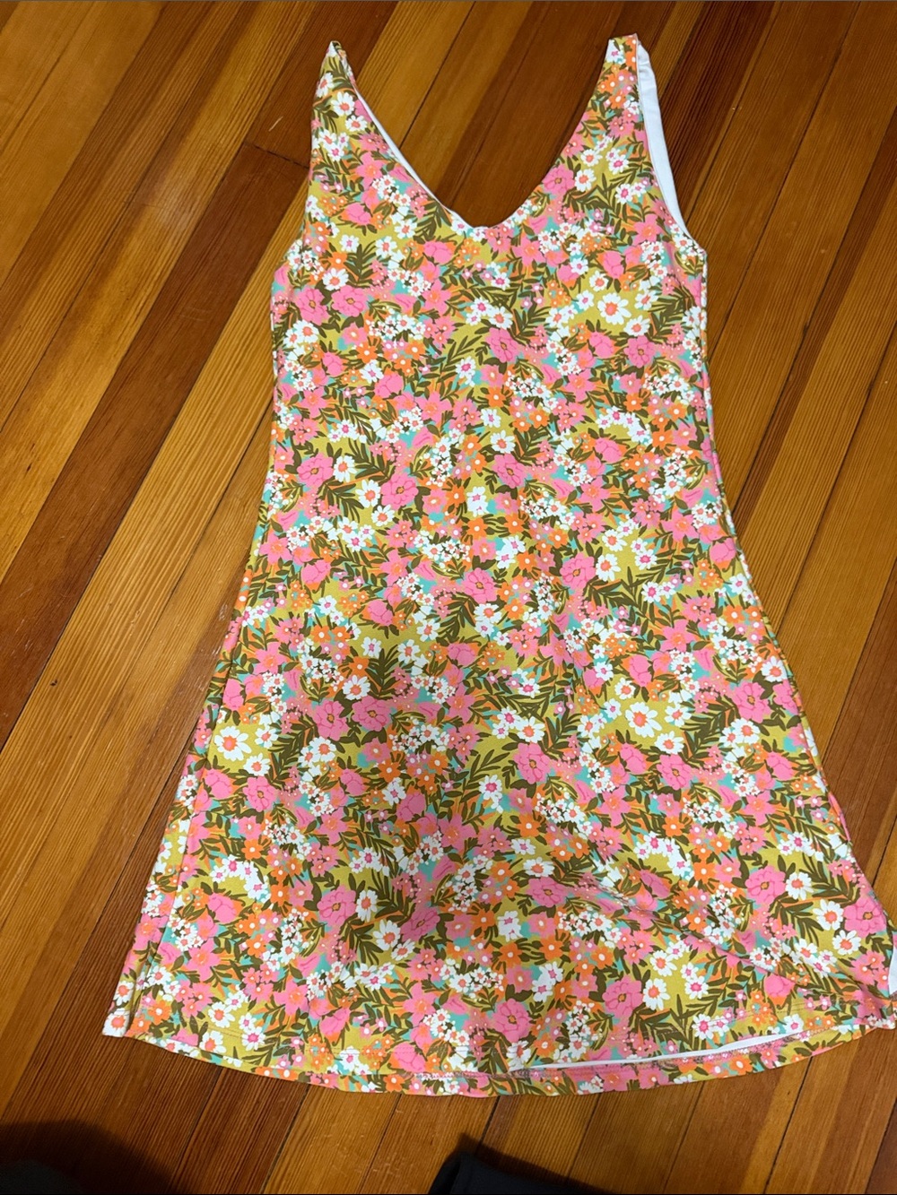 Skatie Pink, Green & White Floral Swim Dress